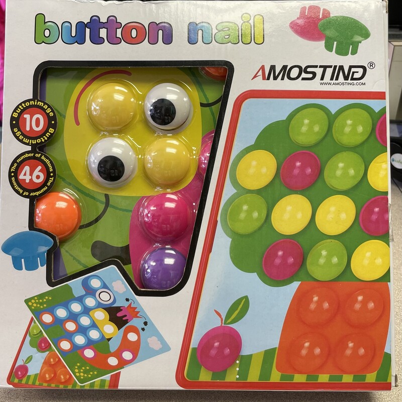 Button Nail, Multi, Size: NEW