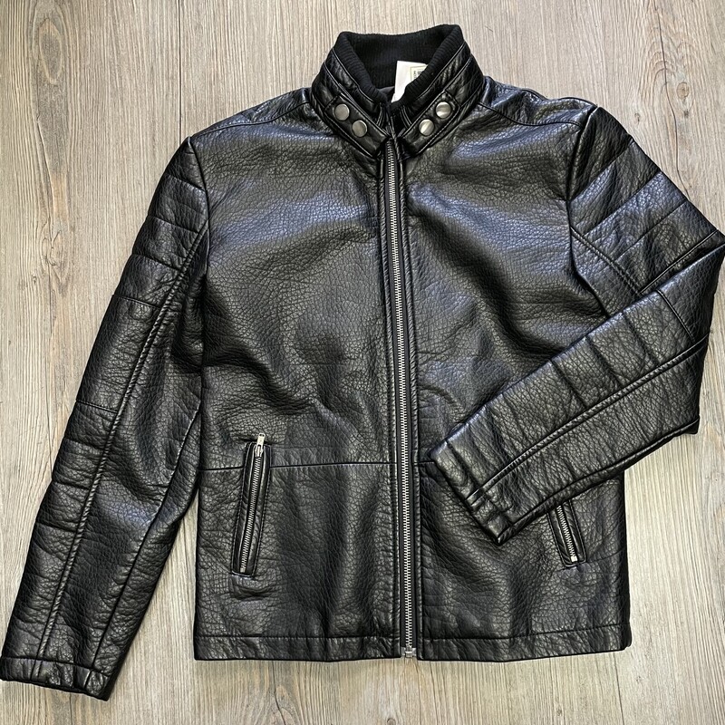 Joe Fresh Pleather Jacket, Black, Size: 10-12Y