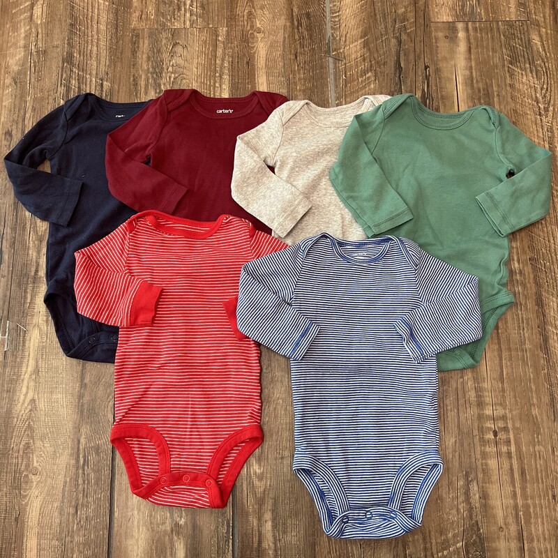 Carters 6pc Stripe/Solid, Red, Size: Baby 9m