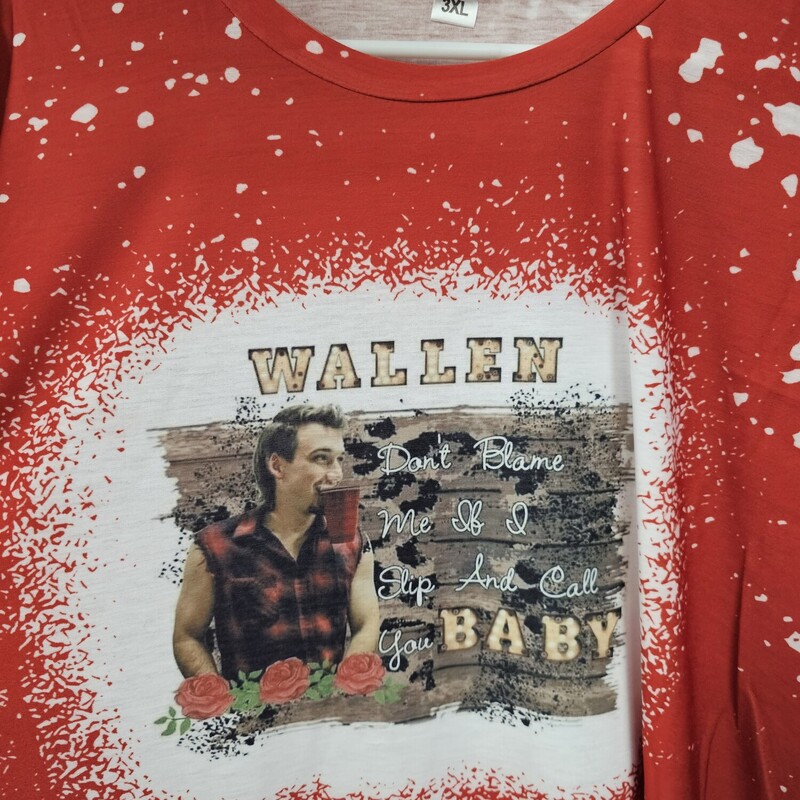 WALLEN BLEACHED SHIRT, RED, Size: 3XL