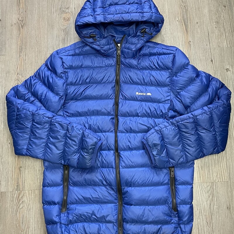 Roots Puffer Jacket, Blue, Size: Small Teen