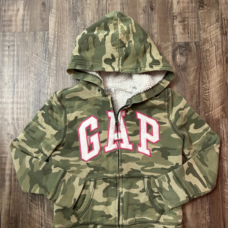 Gap Kids Fur Camo Jacket, Green, Size: Youth S
