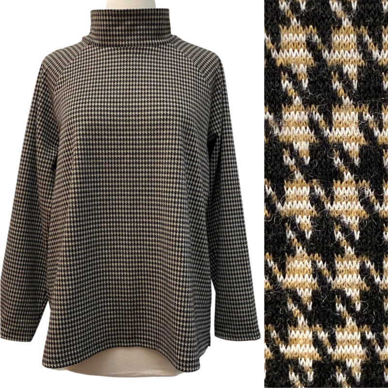 Rafaella Mock Neck Top
Houndstooth Pattern
Black and Sand
Size: Large