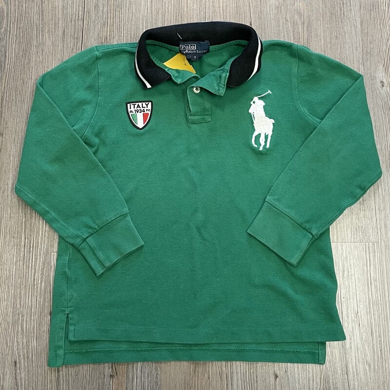 Polo LS Tee, Green, Size: 7Y