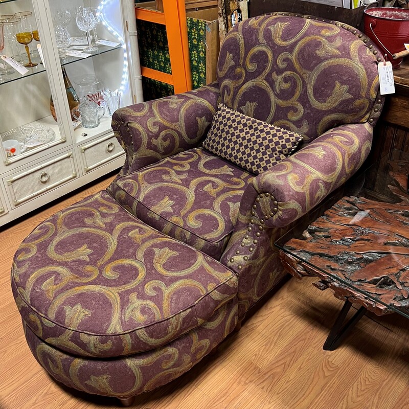 Purple & Gold Side, With Ottoman