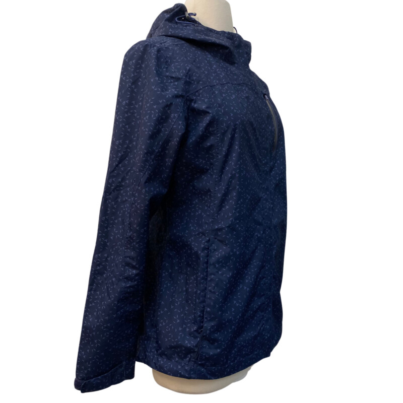 Paradox Hooded Raincoat<br />
Water Proof<br />
Navy and Blue<br />
Size: Small