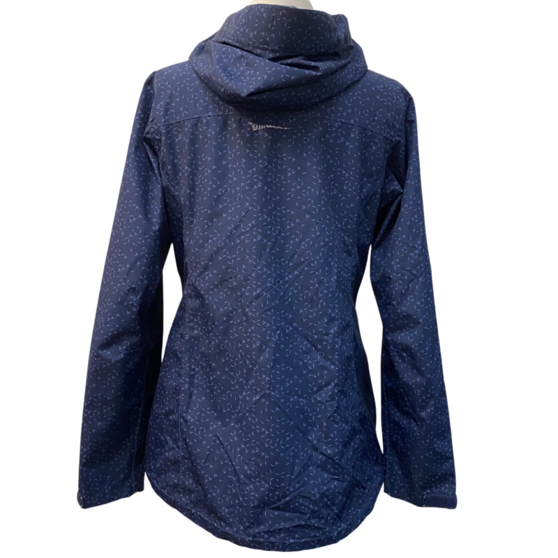 Paradox Hooded Raincoat<br />
Water Proof<br />
Navy and Blue<br />
Size: Small