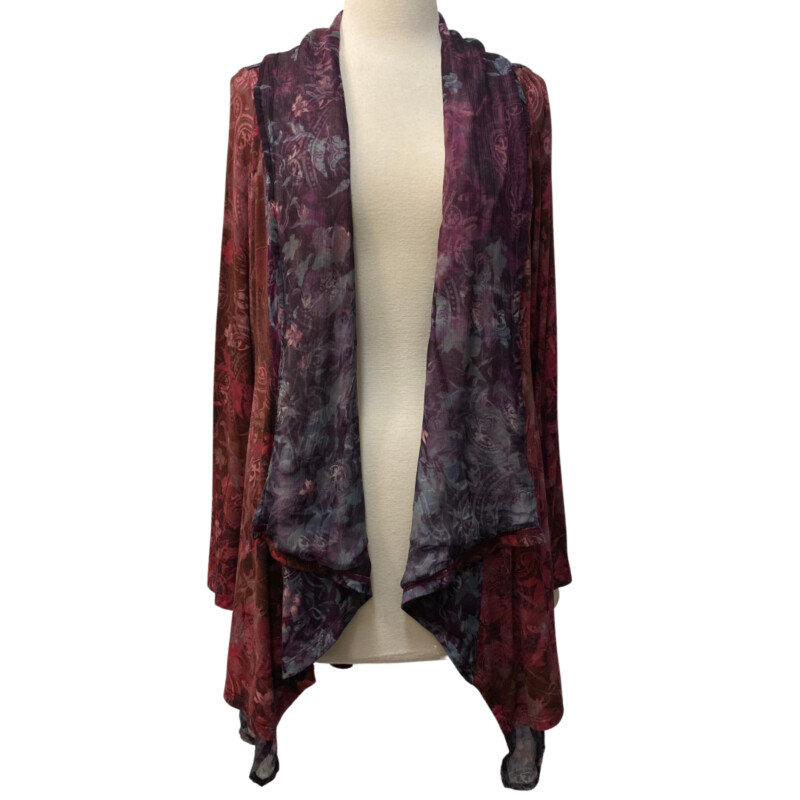 Soft Surroundings Open Cardigan<br />
Berry, Plum, Ocean, and Rose<br />
Size: Petite Small