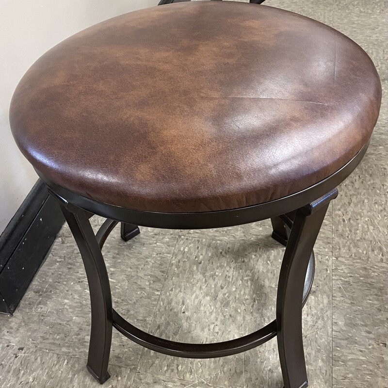 Faux Leather Vanity Stool