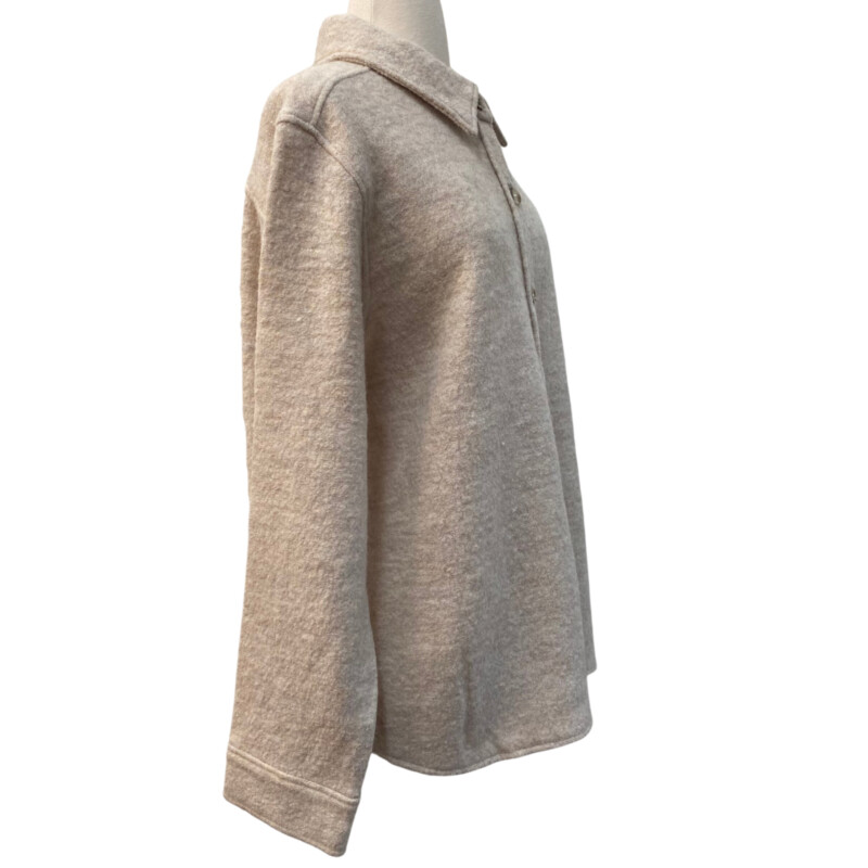 NEW Appleseeds Shacket<br />
100% Wool<br />
Color: Oatmeal<br />
Size: Petite XL