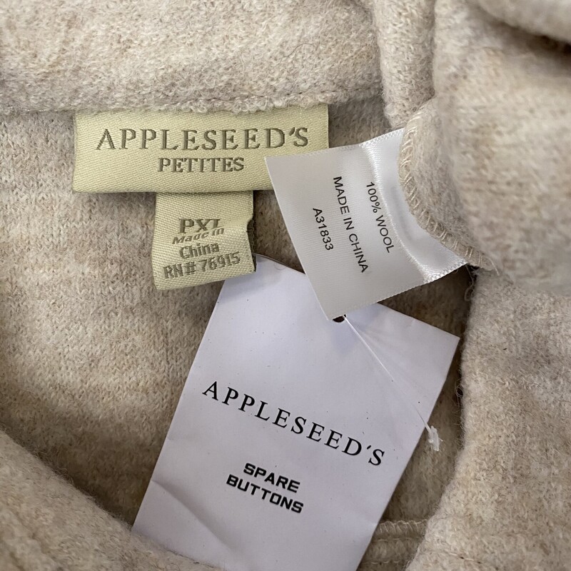NEW Appleseeds Shacket<br />
100% Wool<br />
Color: Oatmeal<br />
Size: Petite XL