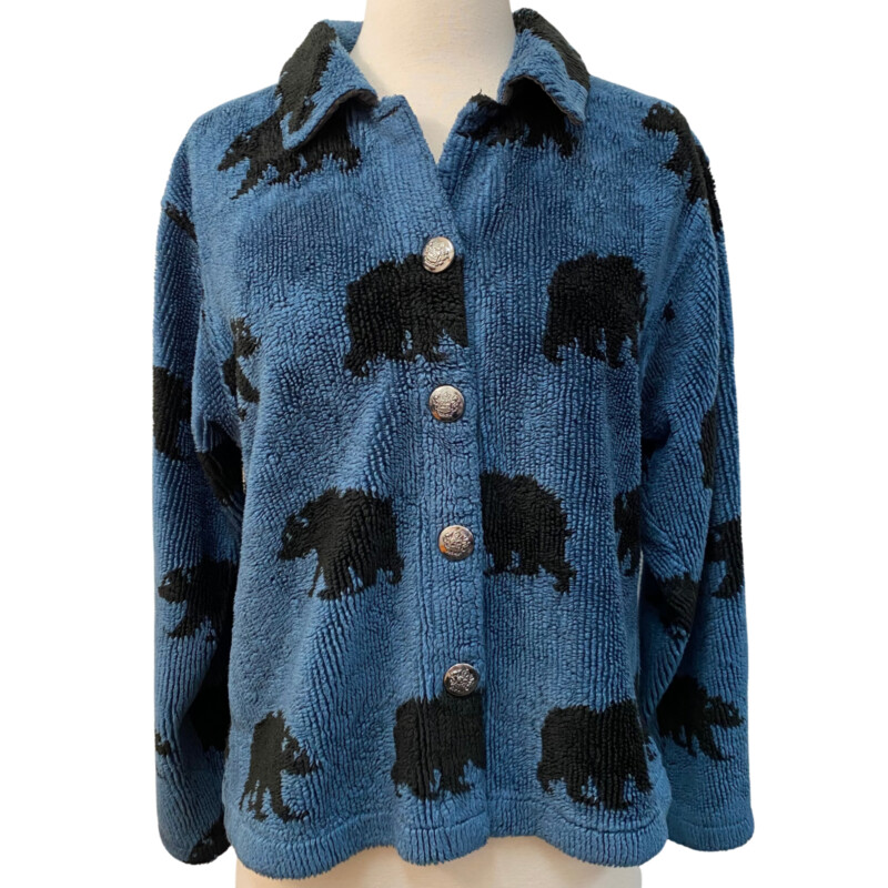 True Grit Fleece Jacket
Dark Blue with Black Bears
Size: Small