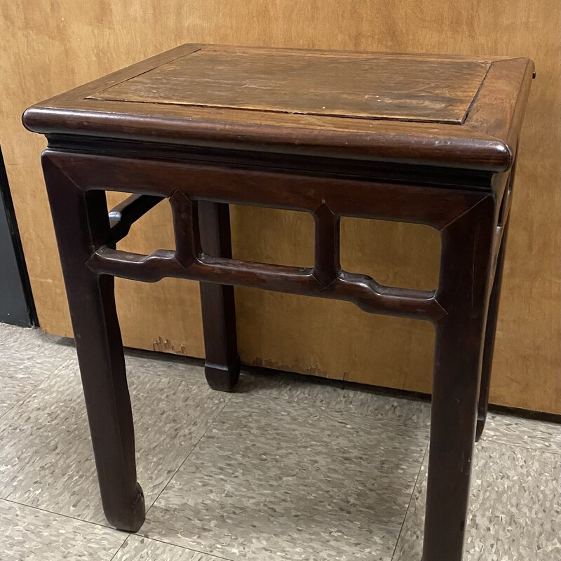 Asian Side Table, Teak, Size: 17x13x20