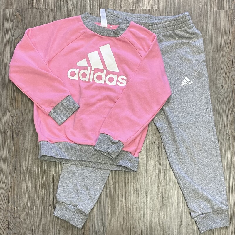 Adidas Sweat Set, Pink/gre, Size: 5-6Y