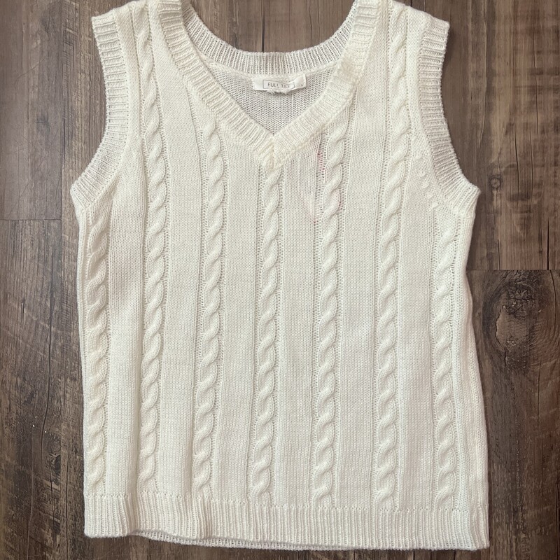 Full Tilt Sweater Vest, Cream, Size: Youth L