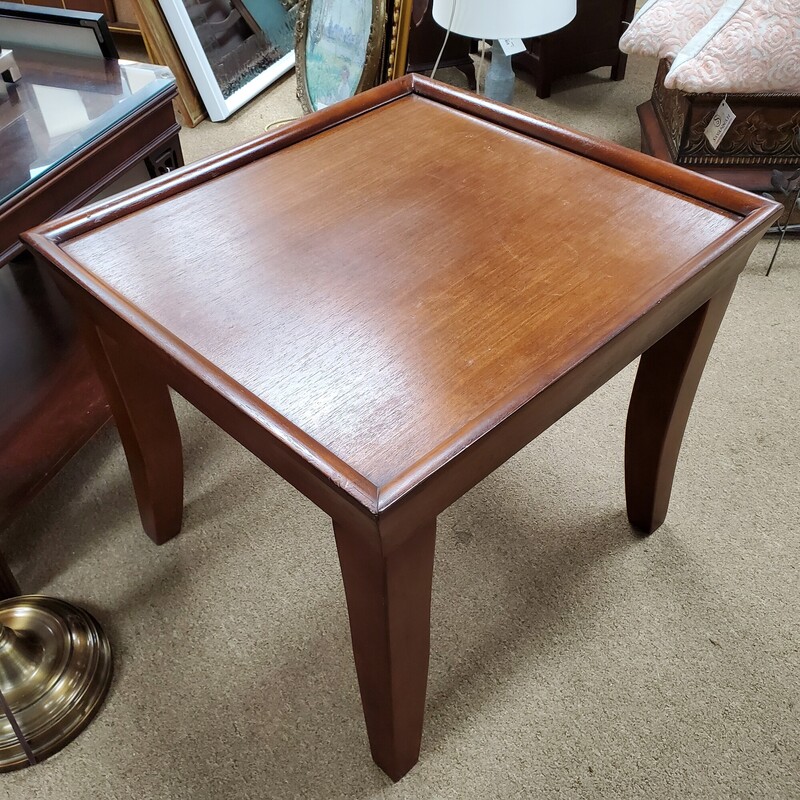 Wood End Table, Chestnut, Size: 26x24x22