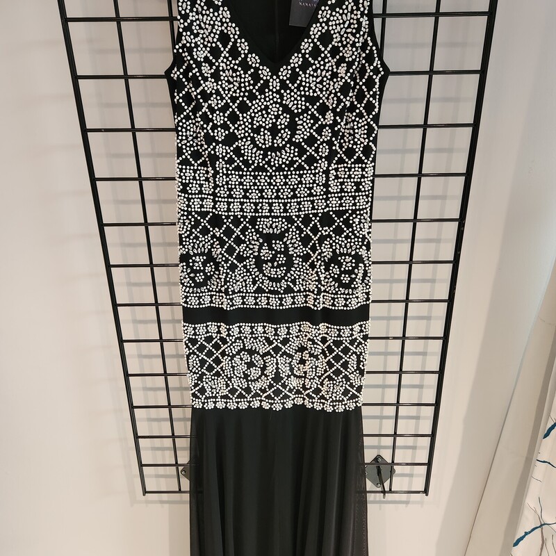 Xscape Gown, Blk/whi, Size: 4