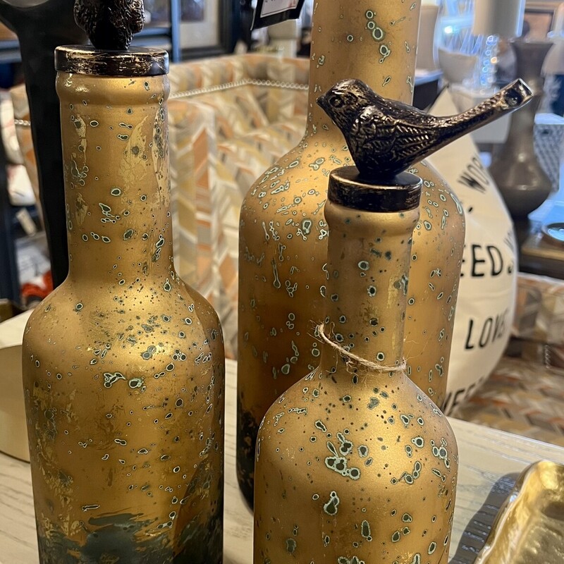 Bird Bottles, None, Size: Set Of 3