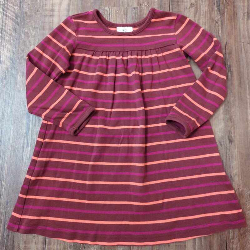 Hanna A L/S Knit Stripe, Maroon, Size: Toddler 5t