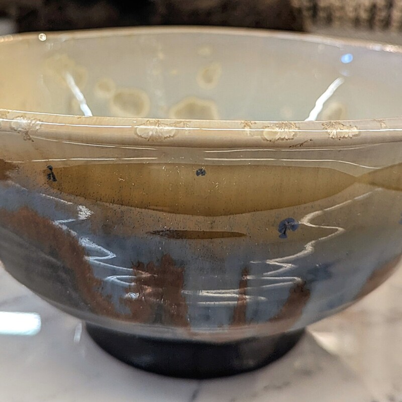 Bill Campbell Crystalline Bowl
Brown White Blue Yellow
Size: 7.5x4H