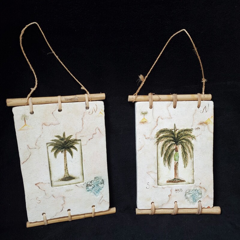 Pair Hanging Palm Plaques