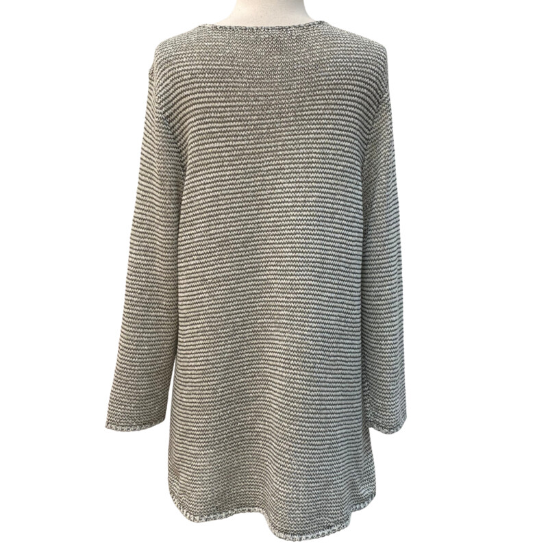 Ellen Tracy Loose Knit Tunic Sweater
Colors:  Forest and Cream
Size: XL