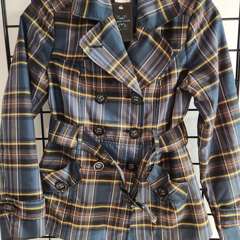 Smart Set Trench, Plaid, Size: S