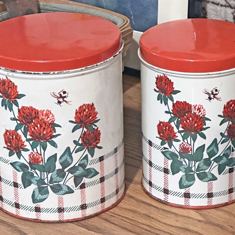 2 Vint Clover Canisters