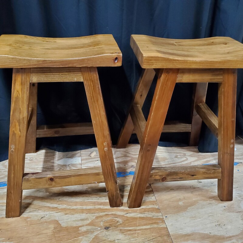 Pair Reclaimed Wood Stool, Size: 26