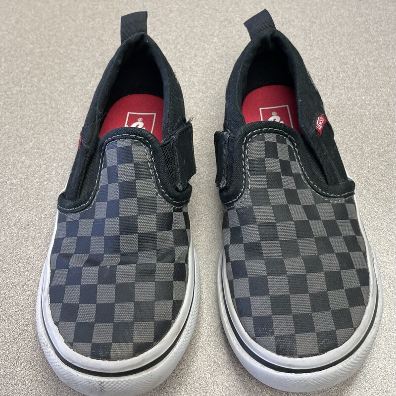 Vans Slip On Shoes, Black, Size: 8T
