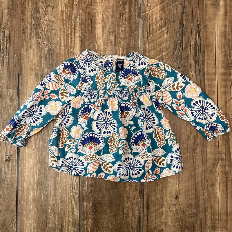 Old Navy Floral Top, Teal, Size: Baby 12-18