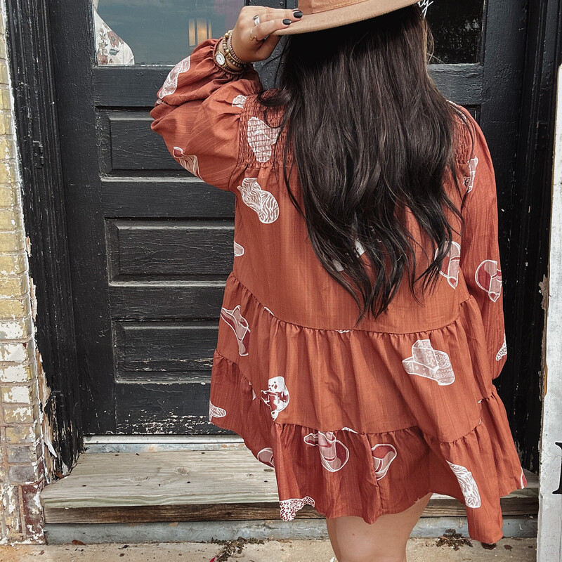 Giddy-Up Cowgirls! This super cute long sleeve dress is perfect for fall! Stay in style this season and pair it with a hat and some booties!
Available in sizes Small, Medium, and Large!
Madison is wearing a size Large.