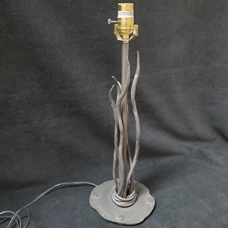 Free Form Metal Lamp Without Shade, Black, Size: 21H