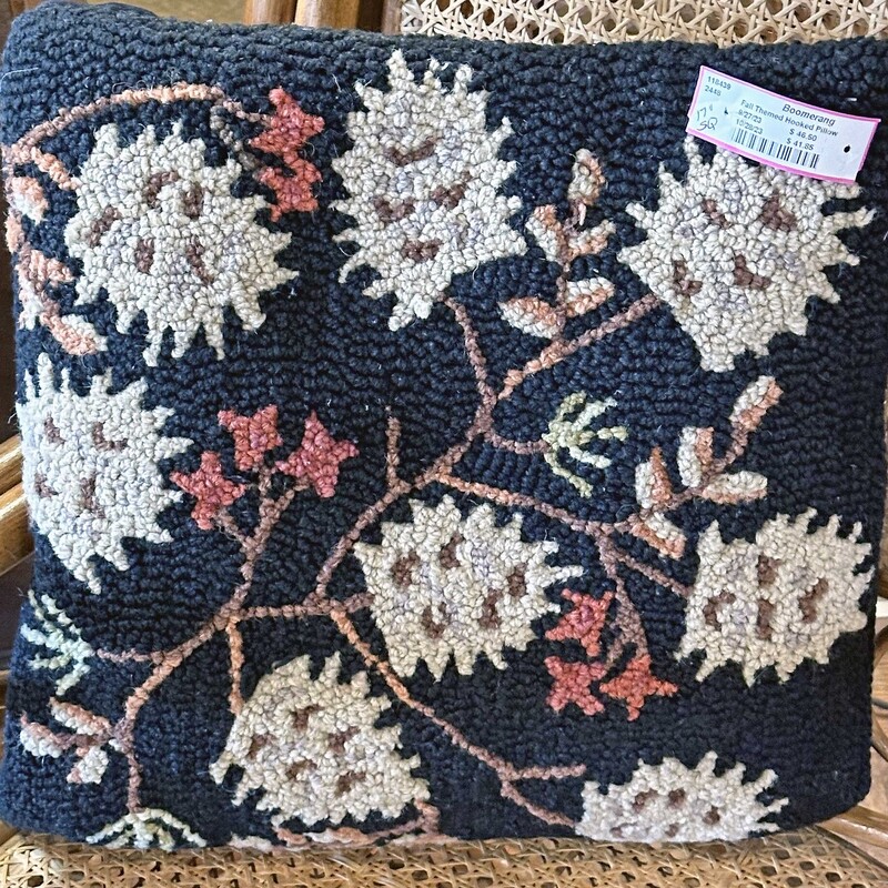 Fall Themed Hooked Pillow