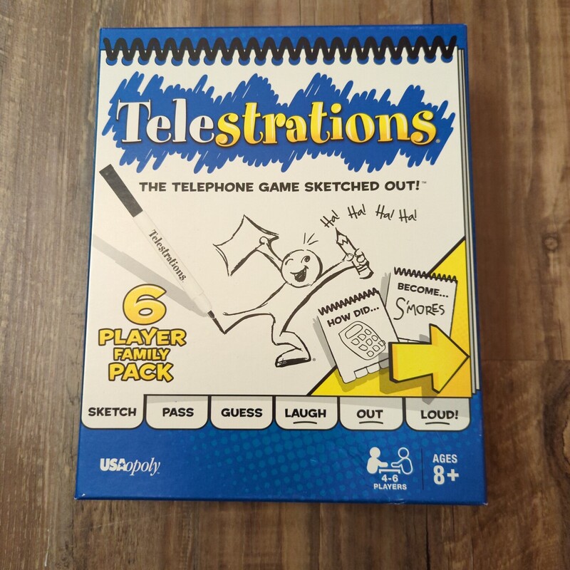 Telestrations Board Game, Blue, Size: BoardGame