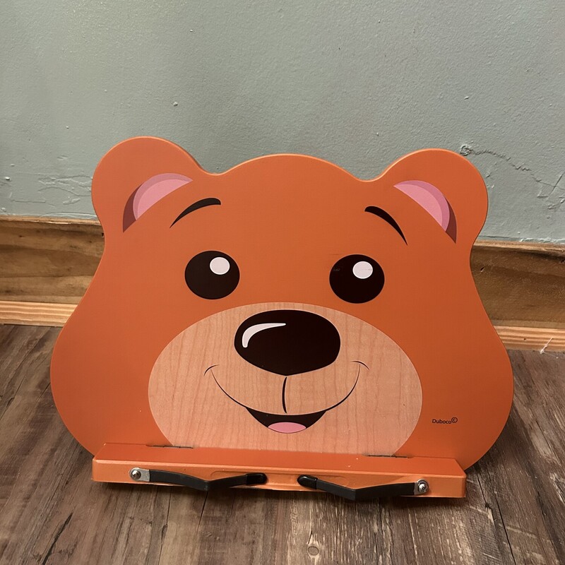 Bear Book Stand/Holder, Brown, Size: Toy/Game