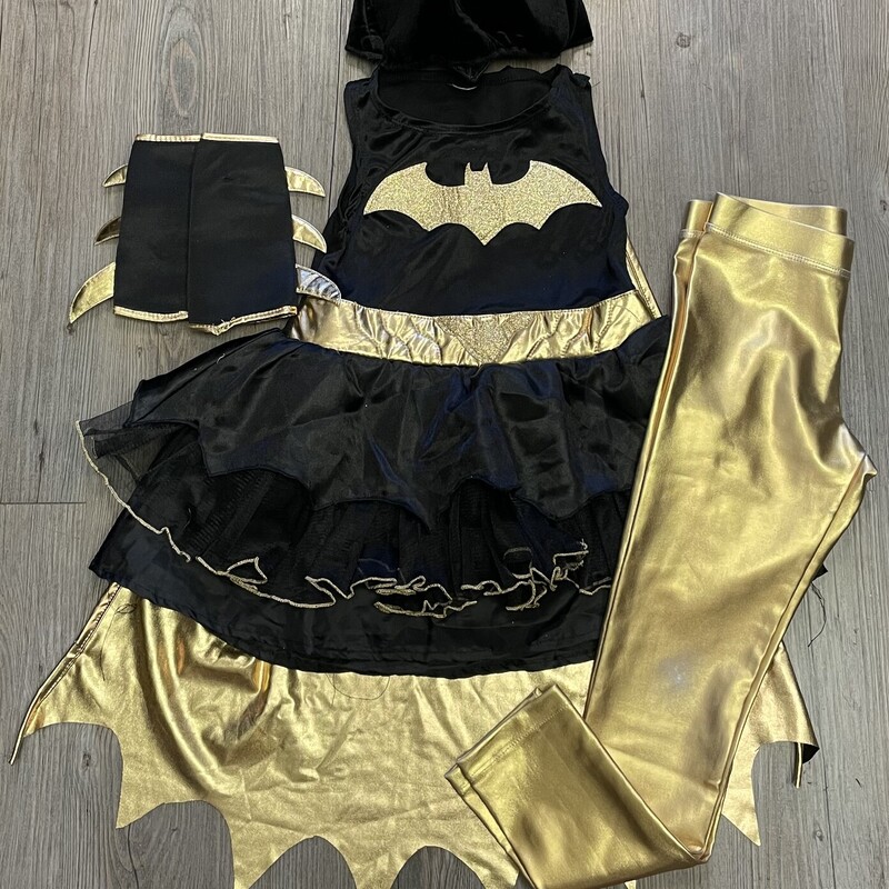 Bat Girl Costume, Black, Size: 3-4Y
Dress, Cape, Legging, Mask, Wrist Cuffs