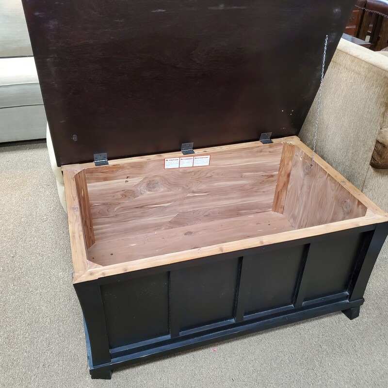 Wood Coffee Table W Storage, Black, Size: 42x27x19