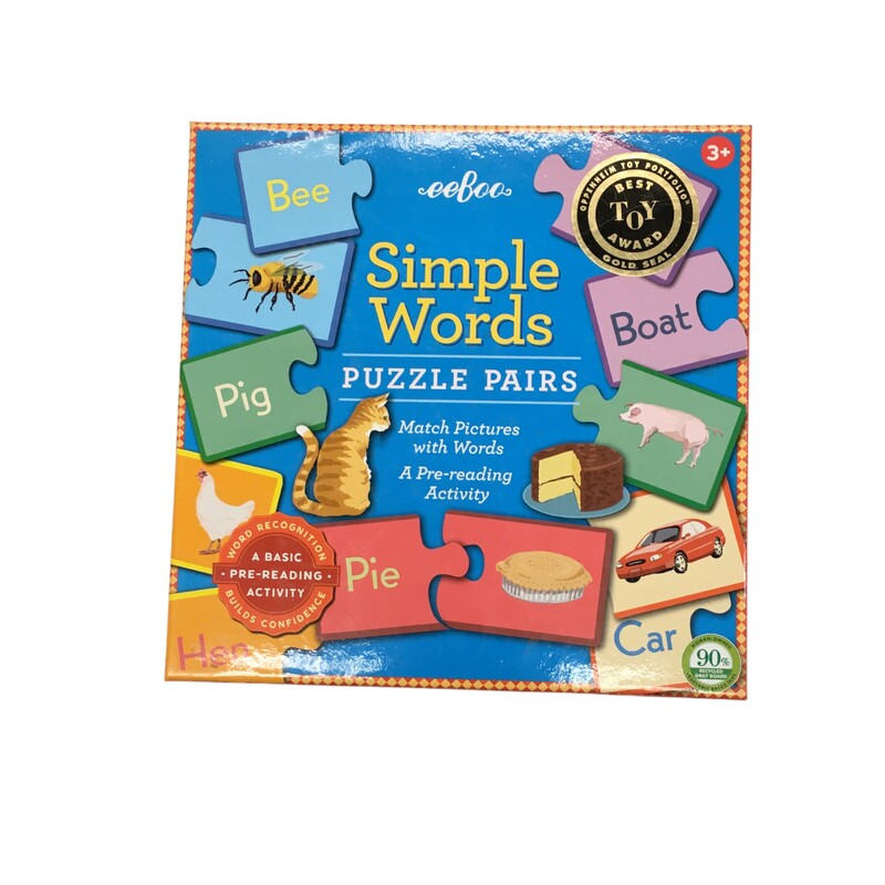 Simple Words Puzzle Pair, Toys

Located at Pipsqueak Resale Boutique inside the Vancouver Mall or online at:

#resalerocks #pipsqueakresale #vancouverwa #portland #reusereducerecycle #fashiononabudget #chooseused #consignment #savemoney #shoplocal #weship #keepusopen #shoplocalonline #resale #resaleboutique #mommyandme #minime #fashion #reseller                                                                                                                                      All items are photographed prior to being steamed. Cross posted, items are located at #PipsqueakResaleBoutique, payments accepted: cash, paypal & credit cards. Any flaws will be described in the comments. More pictures available with link above. Local pick up available at the #VancouverMall, tax will be added (not included in price), shipping available (not included in price, *Clothing, shoes, books & DVDs for $6.99; please contact regarding shipment of toys or other larger items), item can be placed on hold with communication, message with any questions. Join Pipsqueak Resale - Online to see all the new items! Follow us on IG @pipsqueakresale & Thanks for looking! Due to the nature of consignment, any known flaws will be described; ALL SHIPPED SALES ARE FINAL. All items are currently located inside Pipsqueak Resale Boutique as a store front items purchased on location before items are prepared for shipment will be refunded.