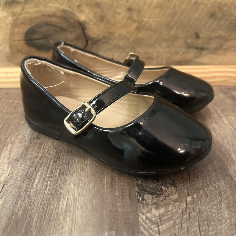 Utopia Patent Mary Janes, Black, Size: Shoes 7