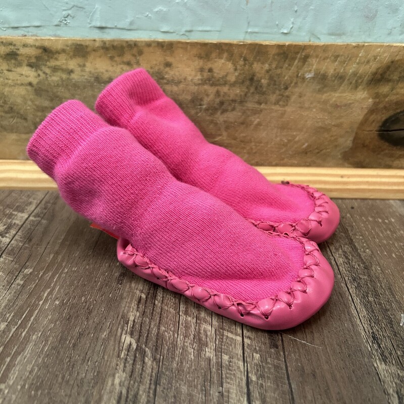 Hanna A. Moccasin Socks, Pink, Size: Baby 12-24