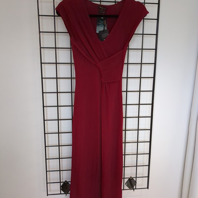 Massimo Dutti Dress, Burgundy, Size: S