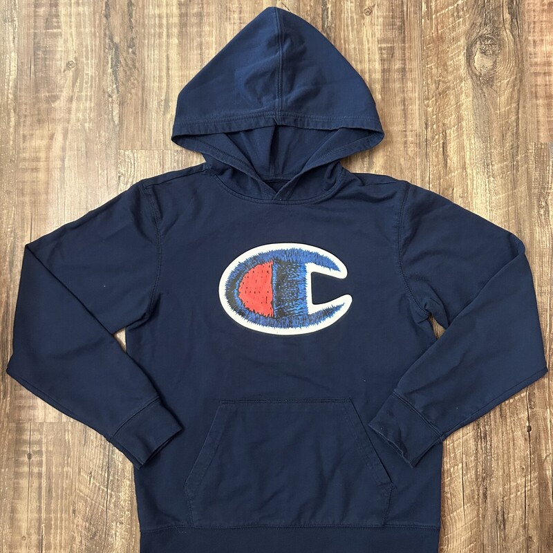 Champion Logo Hoodie, Navy, Size: Youth L