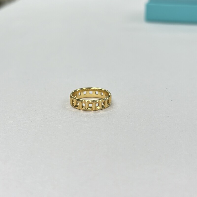 Tiffany & Co 18K Gold `T` True Wide Ring<br />
Retails for $2,100!<br />
Size 8