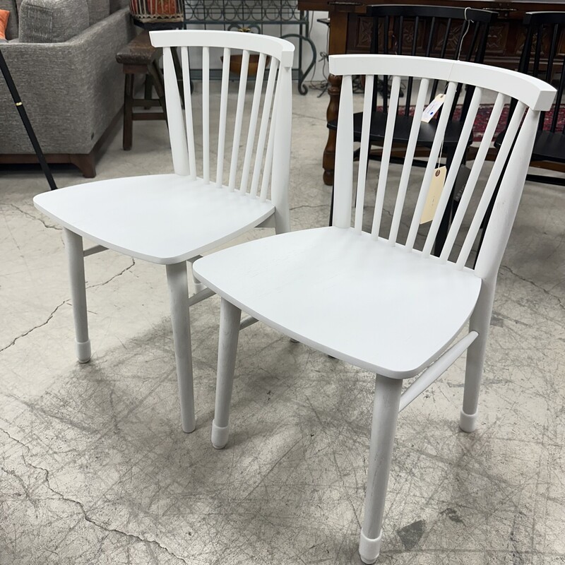 Mid Century Modern Style Dining Chairs, White. Sold as a PAIR.