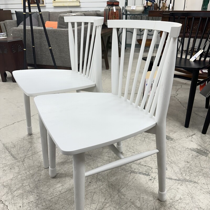 Mid Century Modern Style Dining Chairs, White. Sold as a PAIR.
