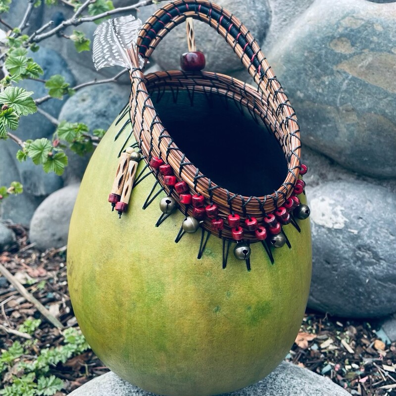 Handmade Gourd by Local Artist Karey Dodge

Size: 11x7