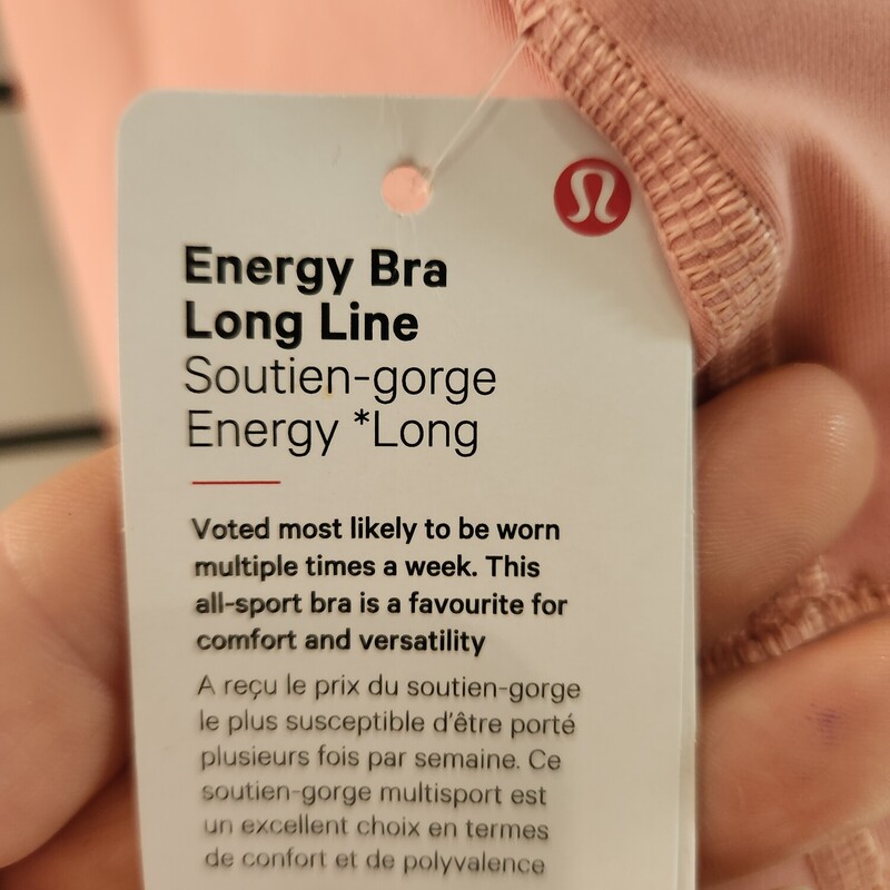 Lulu Lemon Energy Bra, Pink, Size: 14<br />
New with tags