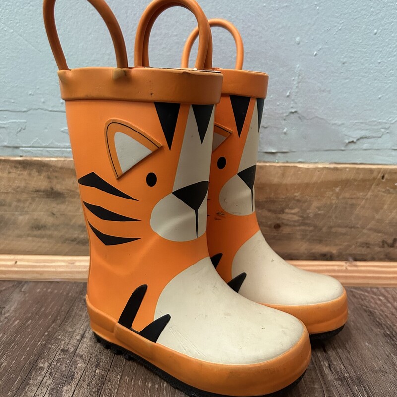 Cat&Jack Tiger Rainboots, Orange, Size: Shoes 5