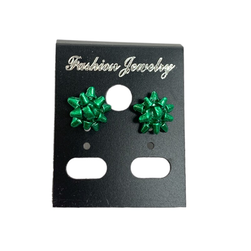 Holiday Star Earrings, Green, Size: None